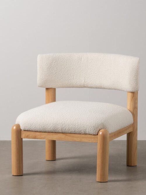 Fauteuil Blanc-Naturel Bois D' Hévéa Ixia