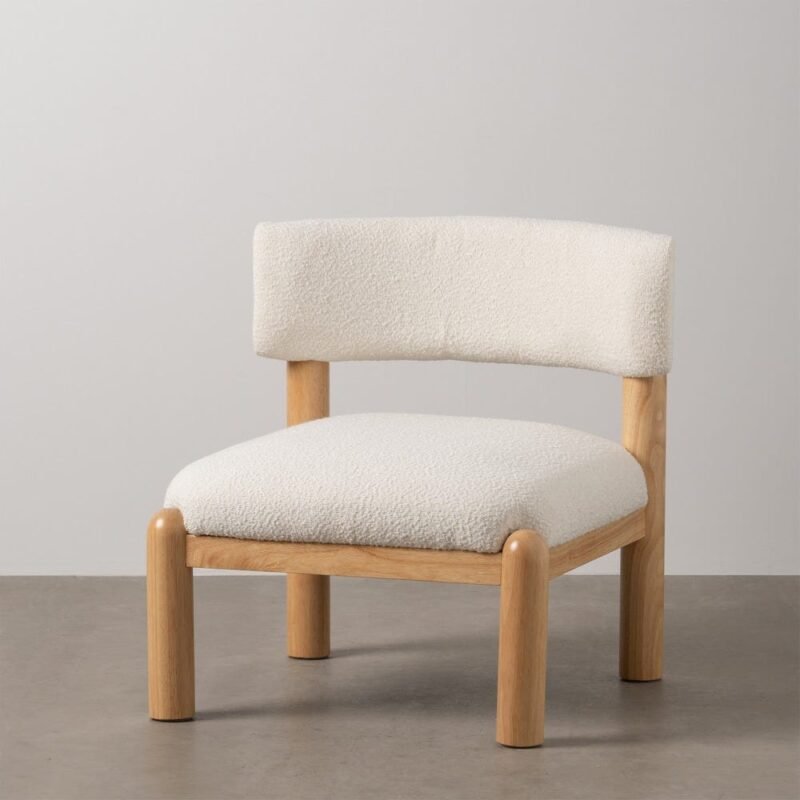 Fauteuil Blanc-Naturel Bois D' Hévéa Ixia