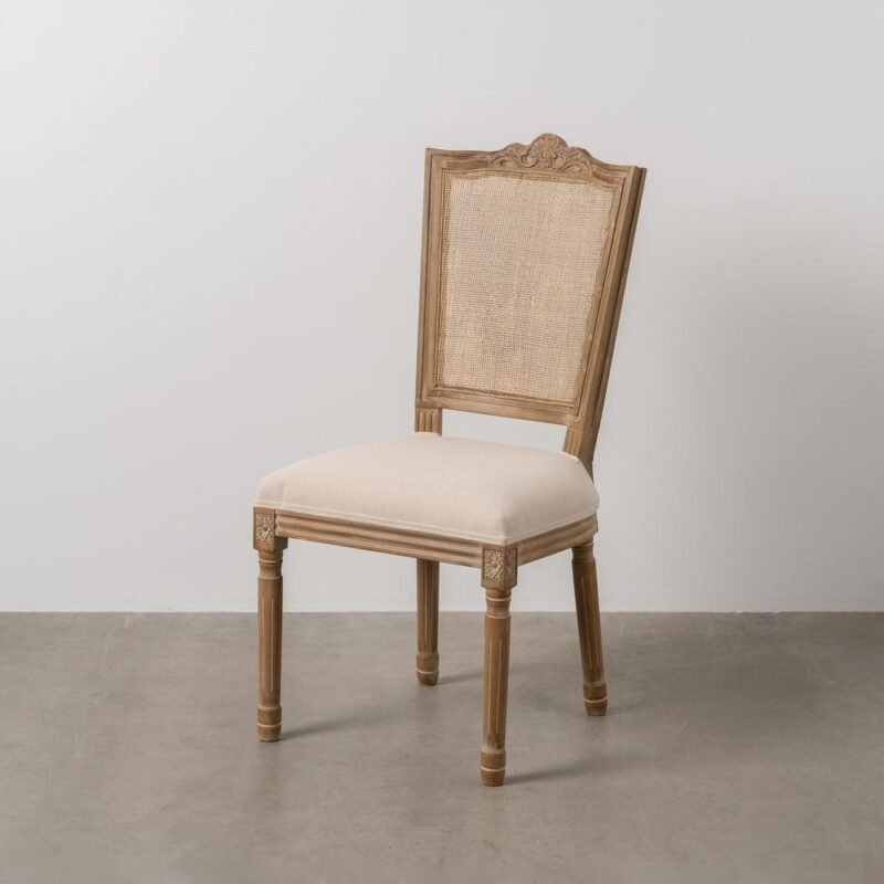 Chaise Naturel-Blanc Bois-Rotin Ixia 44 cm