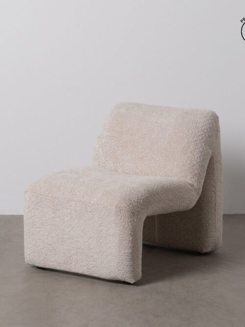 Fauteuil Beige Étoffe Ixia 62 cm