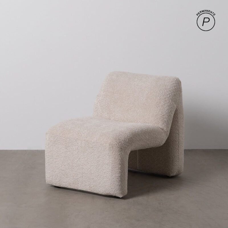 Fauteuil Beige Étoffe Ixia 62 cm