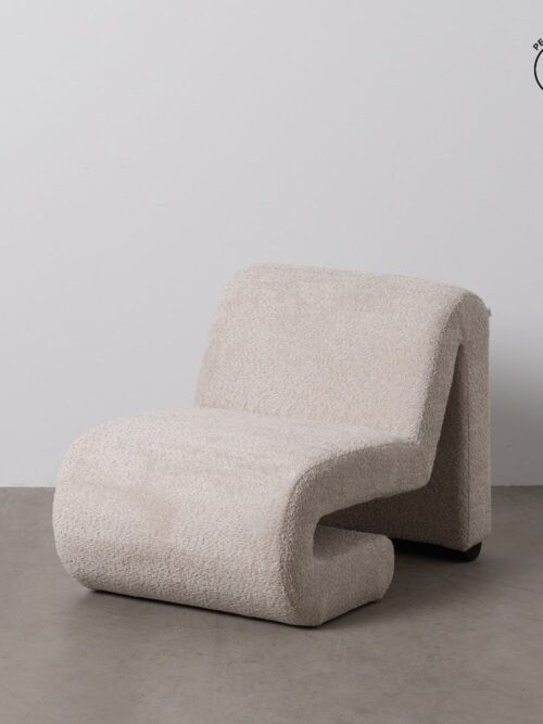 Fauteuil Beige Étoffe Ixia 60 cm