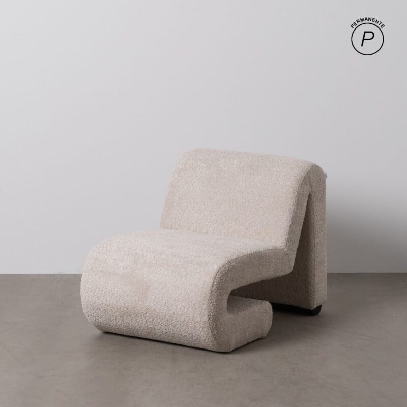 Fauteuil Beige Étoffe Ixia 60 cm