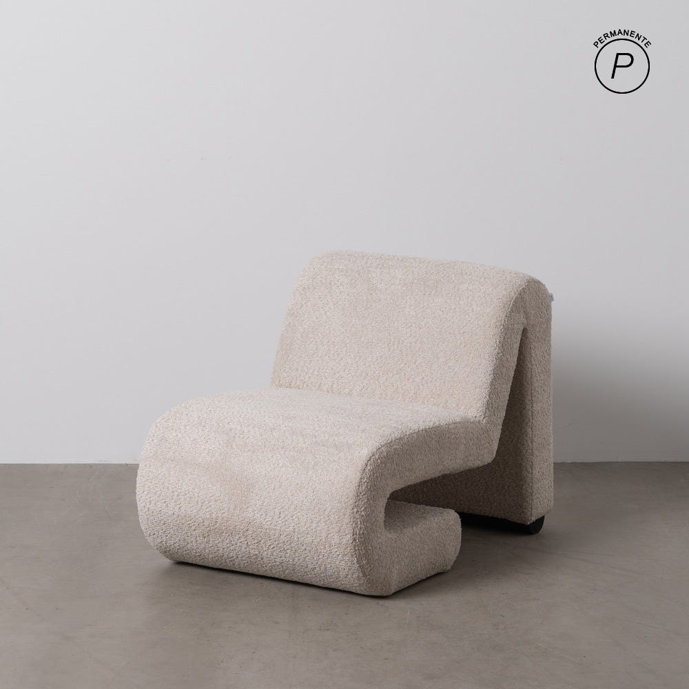 Fauteuil Beige Étoffe Ixia 60 cm