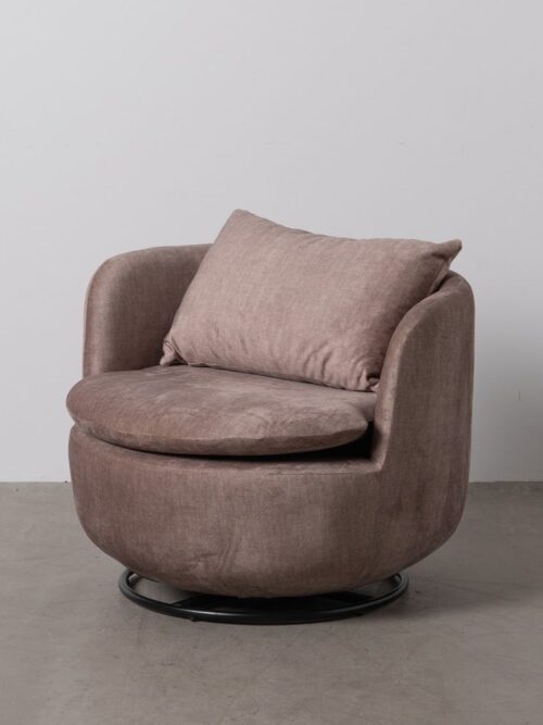 Fauteuil Pivotant Taupe Étoffe Ixia