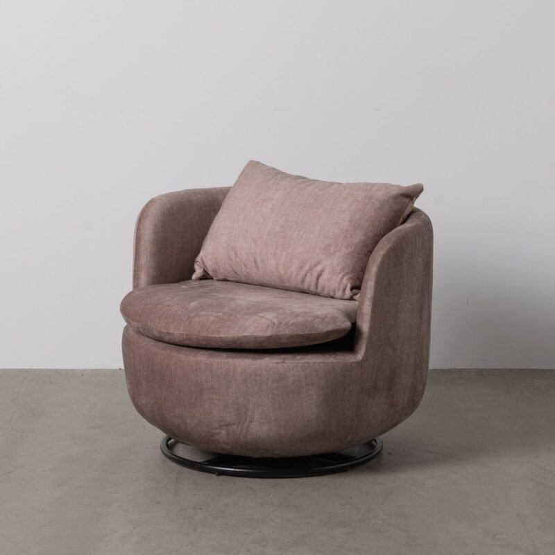 Fauteuil Pivotant Taupe Étoffe Ixia
