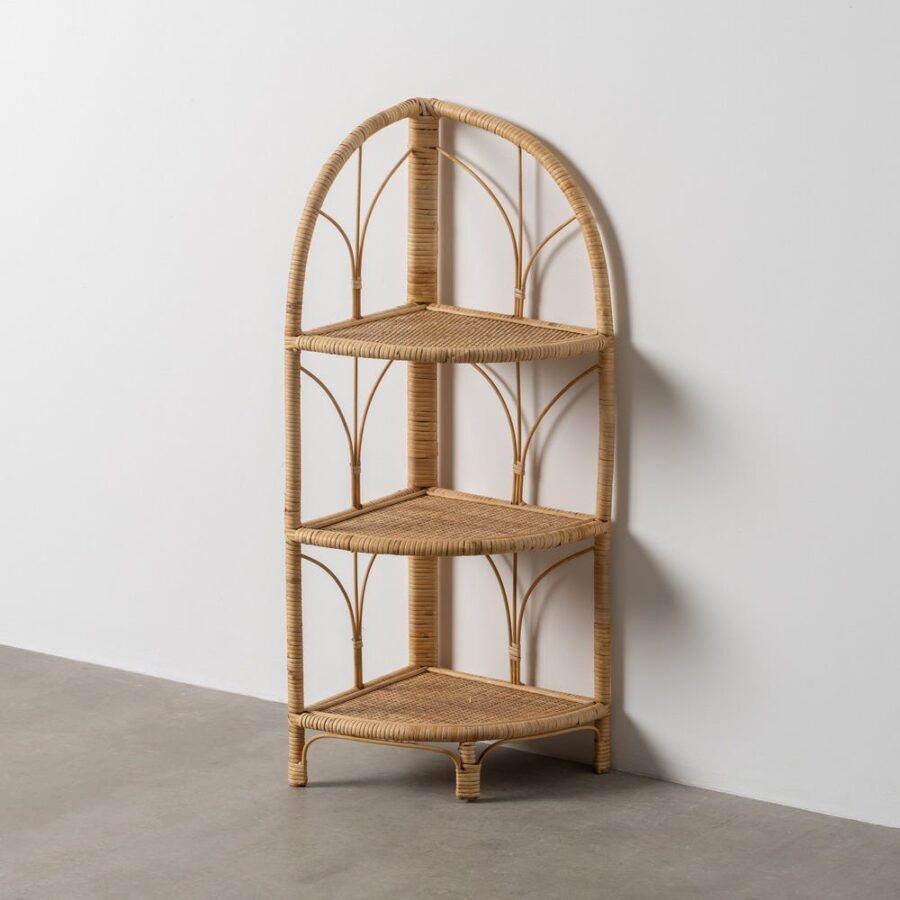 Étagère D&rsquo;angle Rotin Naturel 3 Niveaux Ixia 90cm