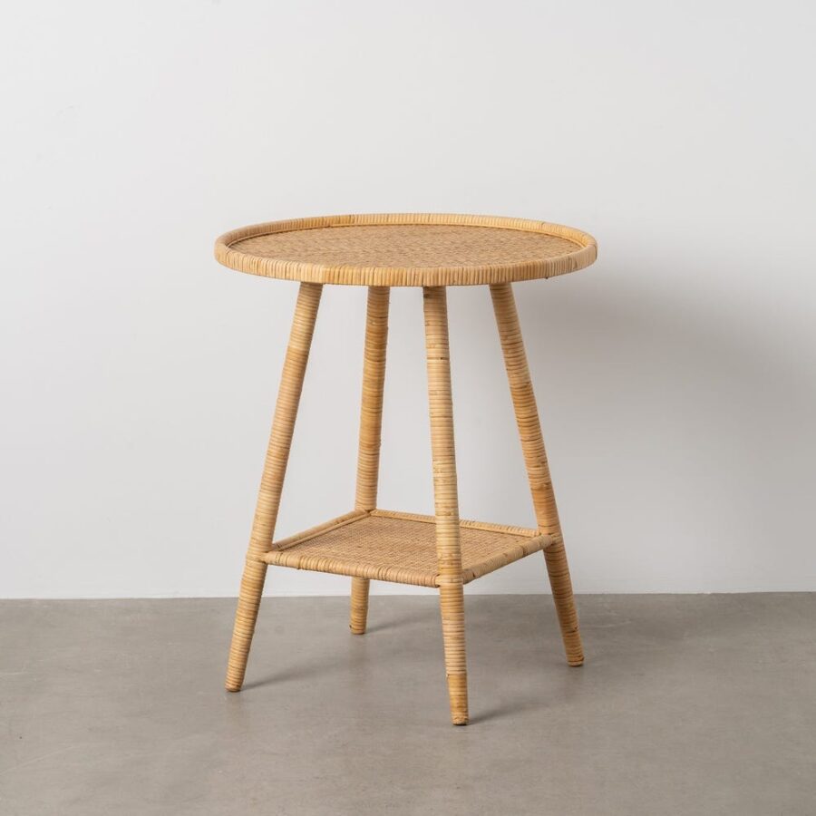Table D'appoint Rotin Naturel Plateau Circulaire Ixia 60cm