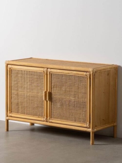 Buffet Rotin Brun Miel Cannage Géométrique Ixia 97.5cm