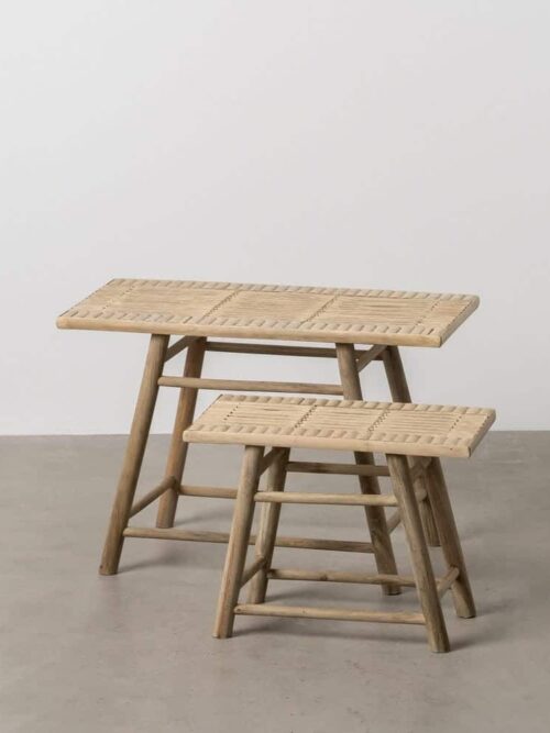 Table Basse Gigogne Bambou Naturel Ixia 60cm