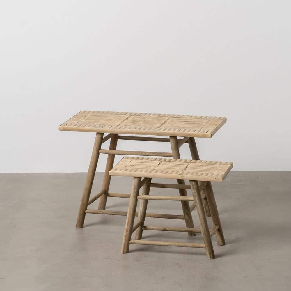 Table Basse Gigogne Bambou Naturel Ixia 60cm