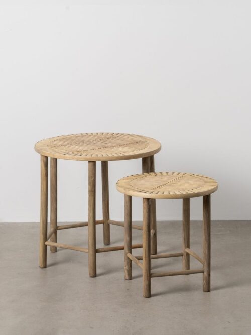 Tables Emboîtables Fibre De Bambou Naturelle Ixia 50cm