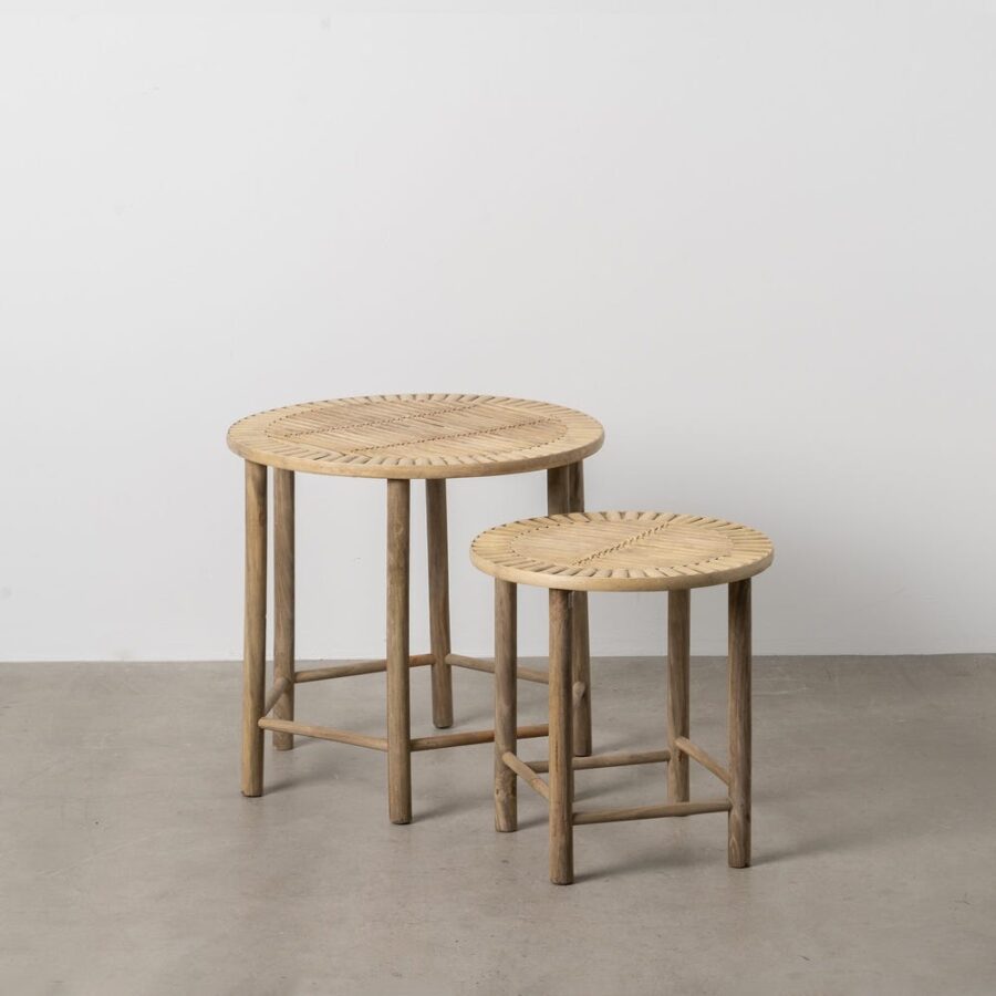 Tables Emboîtables Fibre De Bambou Naturelle Ixia 50cm