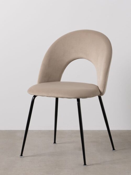 Chaise Beige Tissu-Métal Ixia 49 cm