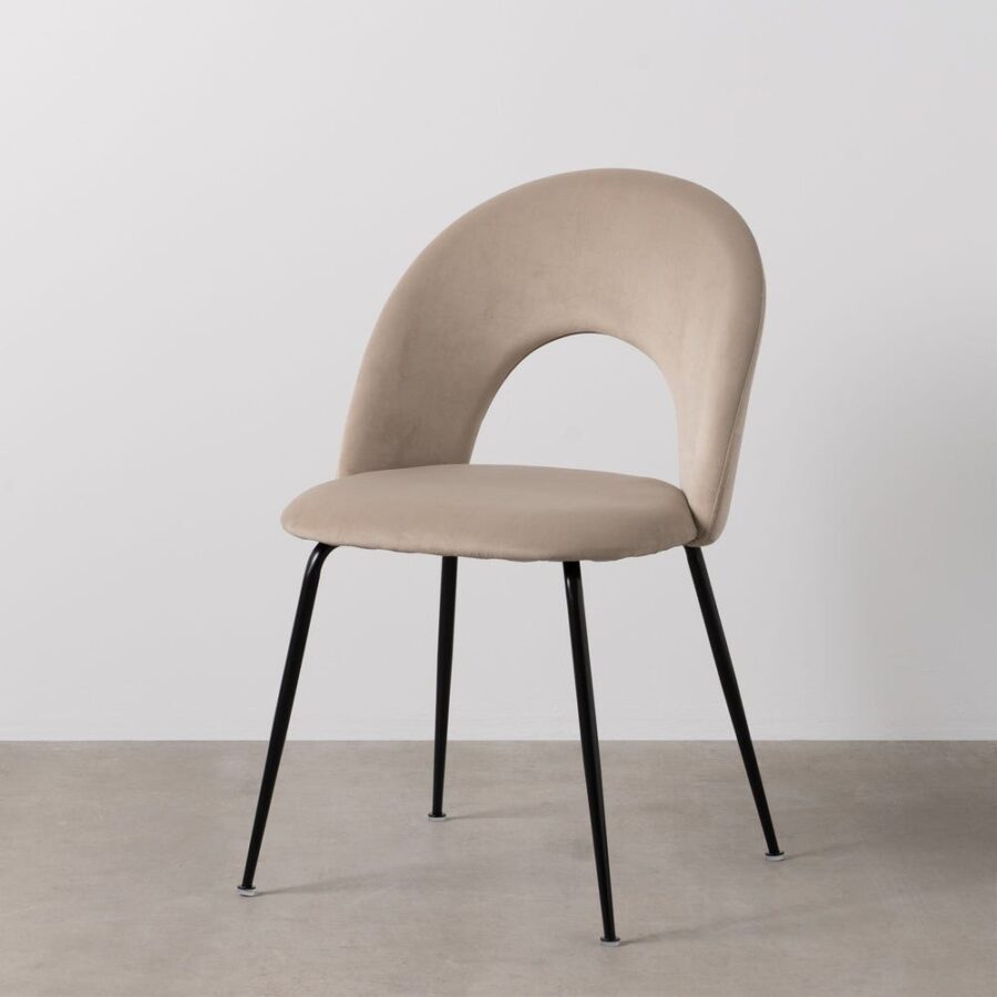 Chaise Beige Tissu-Métal Ixia 49 cm