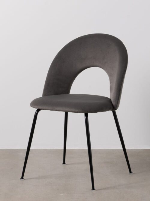 Chaise Taupe Tissu-Métal Ixia 49 cm