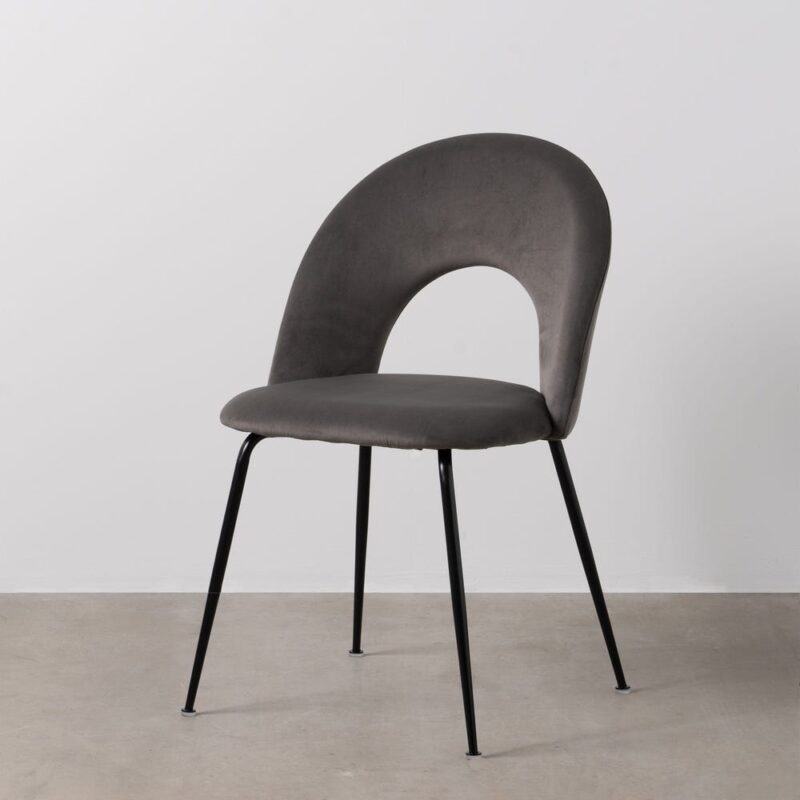 Chaise Taupe Tissu-Métal Ixia 49 cm