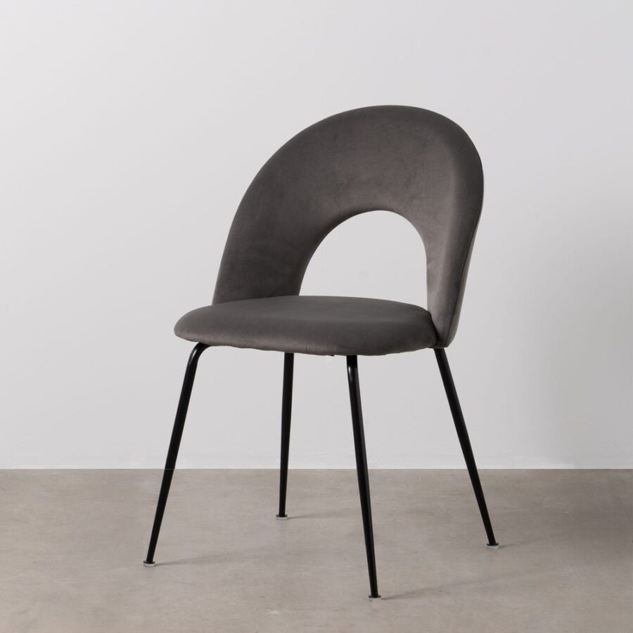 Chaise Taupe Tissu-Métal Ixia 49 cm