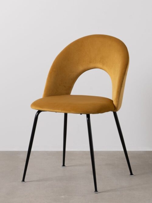 Chaise Ocre Tissu-Métal Ixia