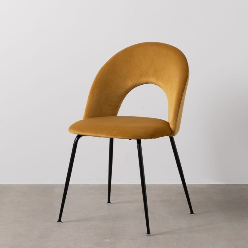 Chaise Ocre Tissu-Métal Ixia