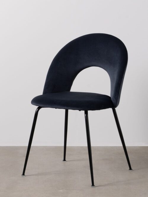 Chaise Bleu Tissu-Métal Ixia 49 cm