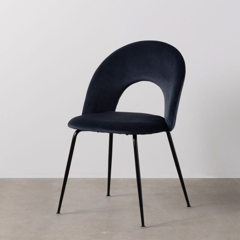 Chaise Bleu Tissu-Métal Ixia 49 cm