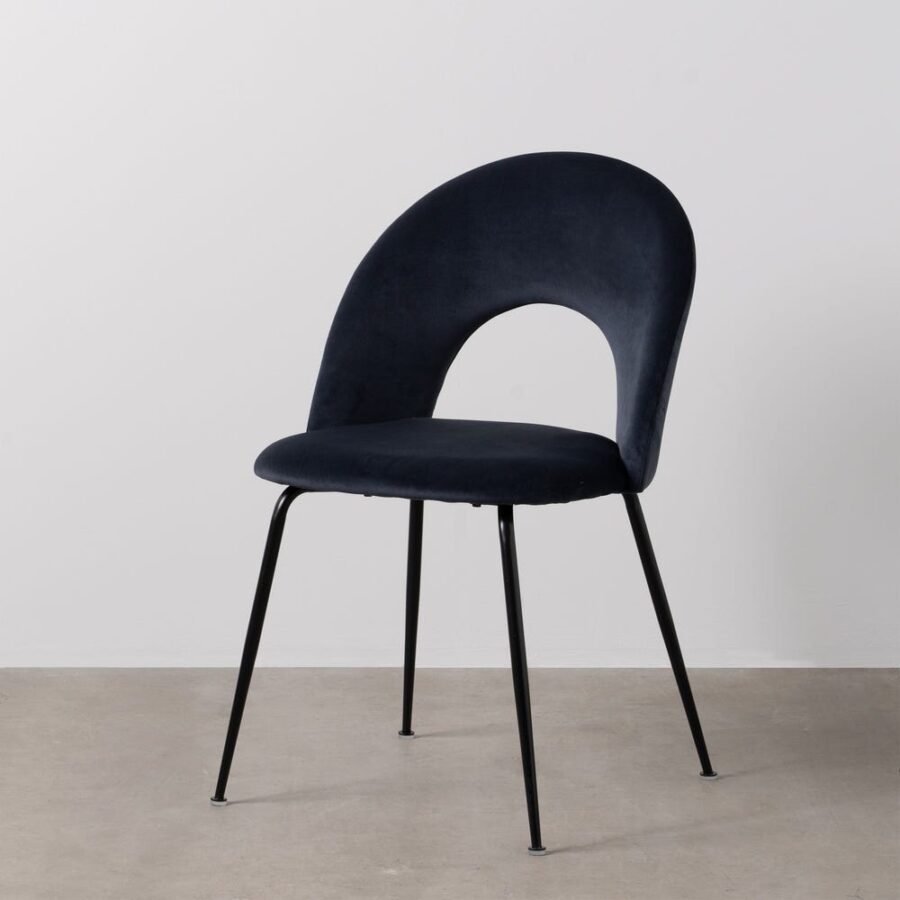 Chaise Bleu Tissu-Métal Ixia 49 cm