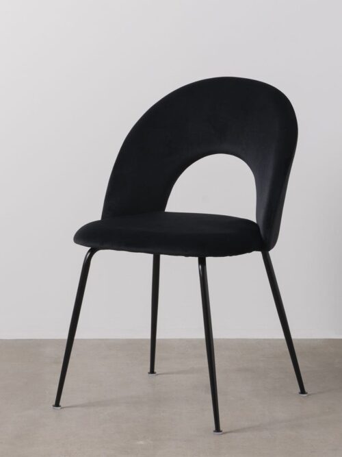 Chaise Noir Tissu-Métal Ixia