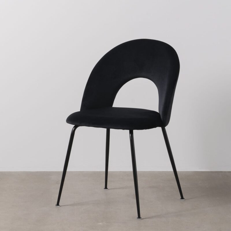 Lot de 4 : Chaise Velours Dossier Ajouré Ixia 49 cm