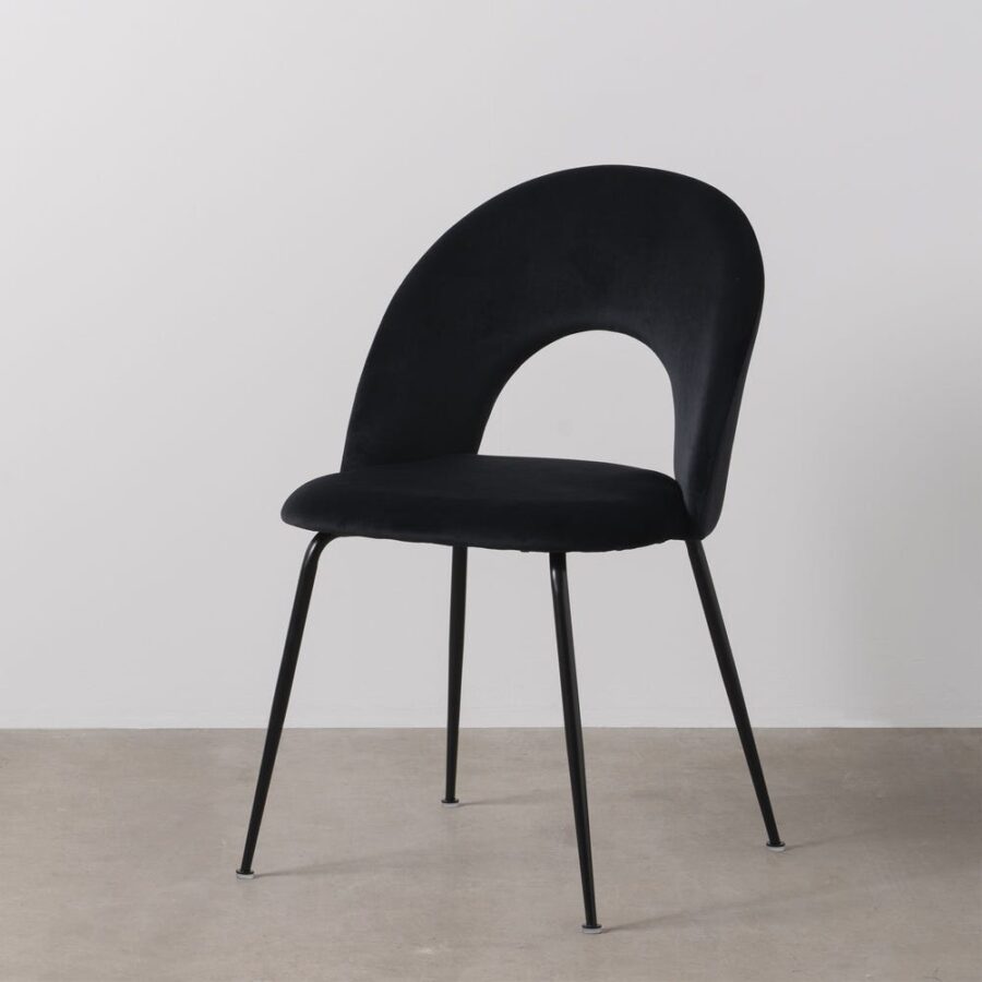 Chaise Noir Tissu-Métal Ixia