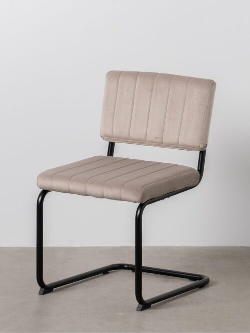 Chaise Beige Tissu-Métal Ixia 48 cm