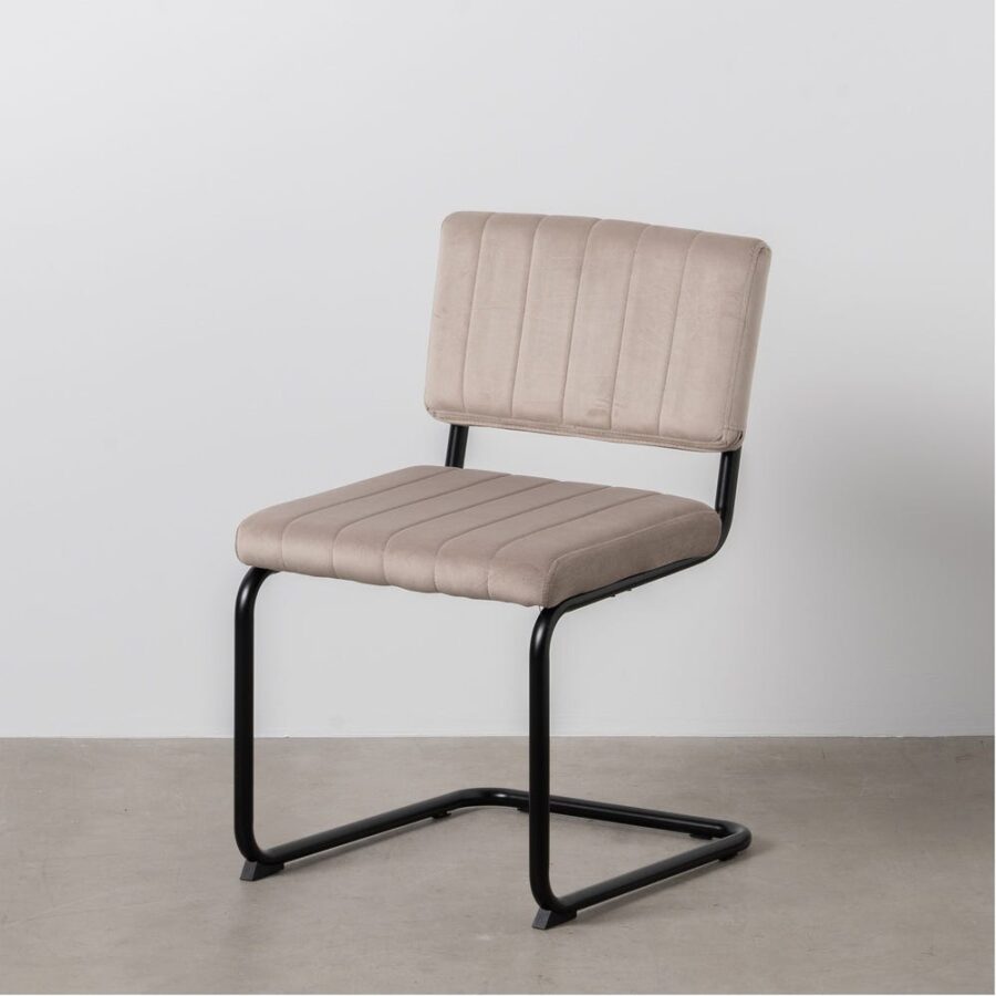 Chaise Beige Tissu-Métal Ixia 48 cm