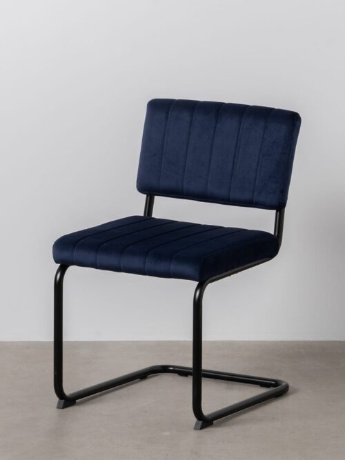 Chaise Bleu Tissu-Métal Ixia 48 cm