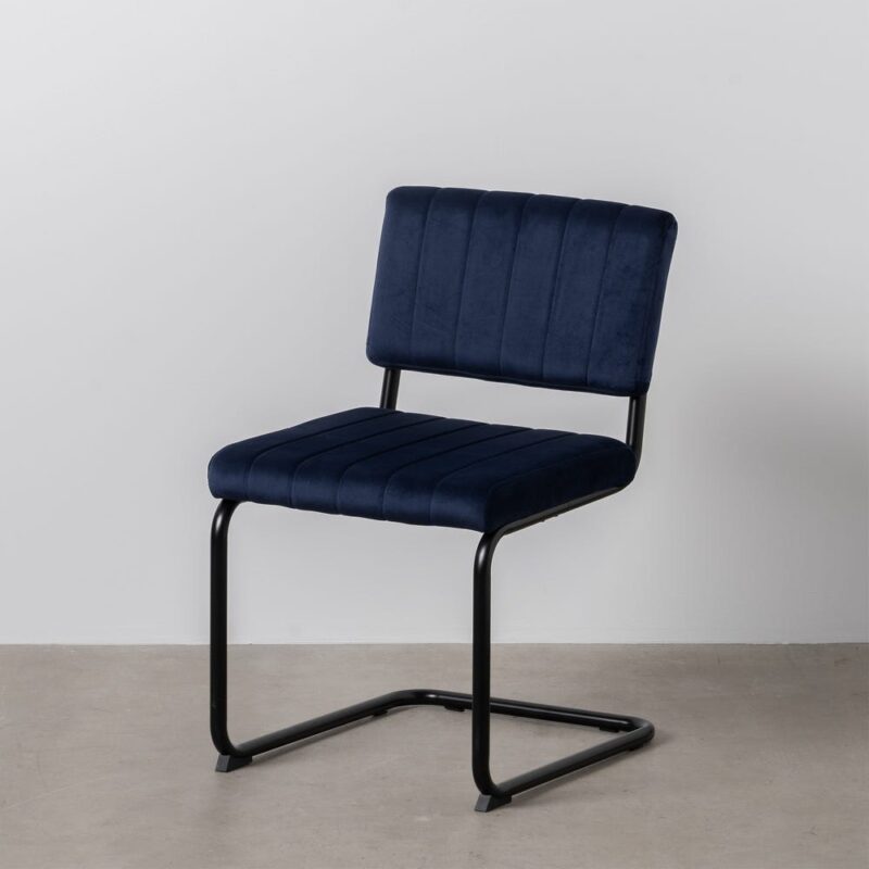 Chaise Bleu Tissu-Métal Ixia 48 cm