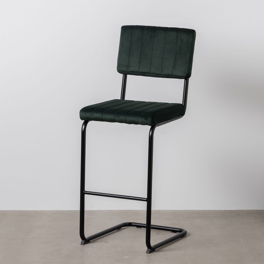 Tabouret Vert Tissu-Métal Ixia 44 cm