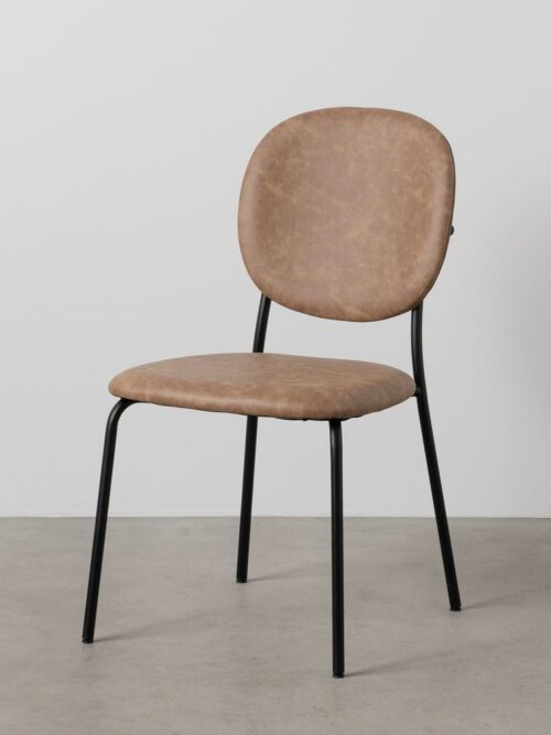 Chaise Beige Simili-Métal Ixia
