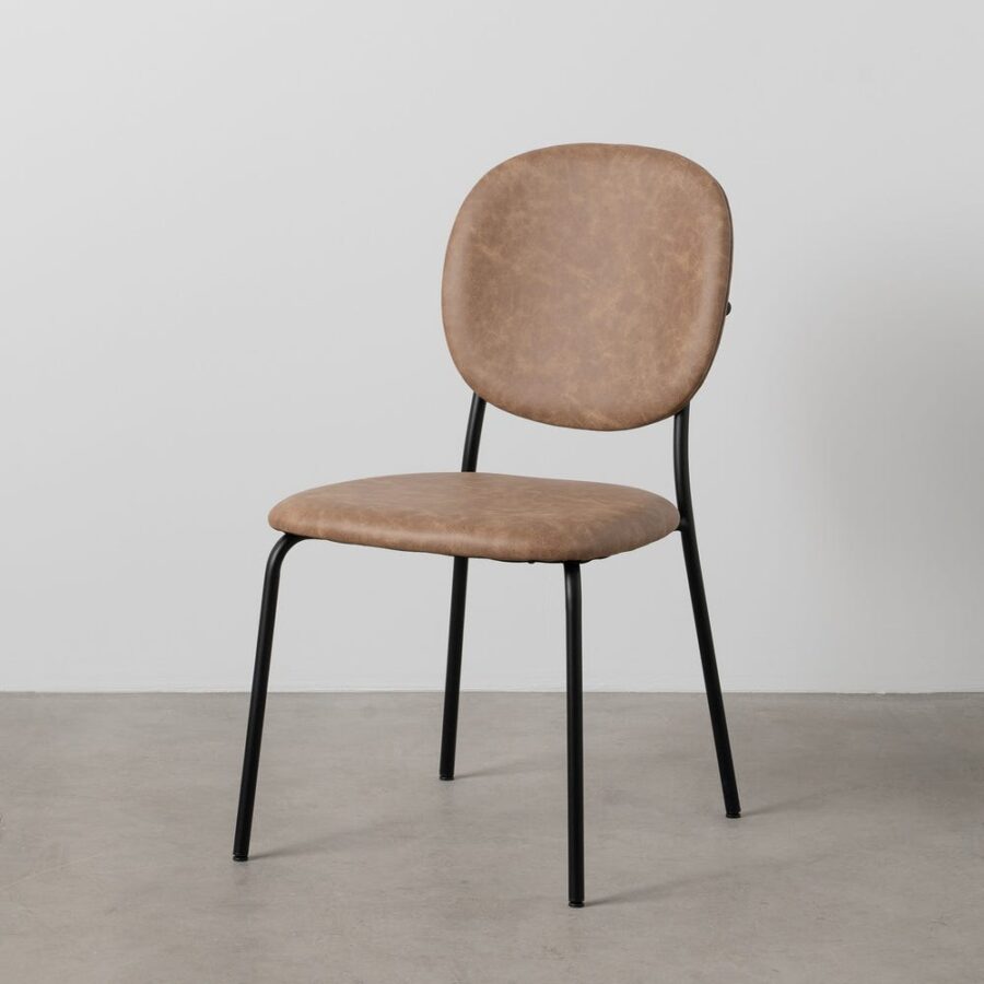 Chaise Beige Simili-Métal Ixia