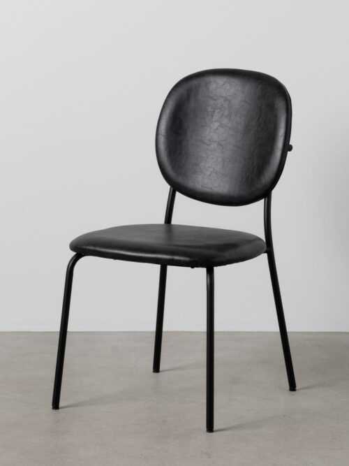Chaise Noir Simili-Métal Ixia