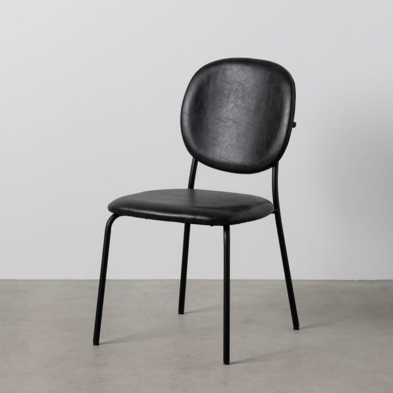 Lot de 2 : Chaise Noir Simili-Métal Ixia