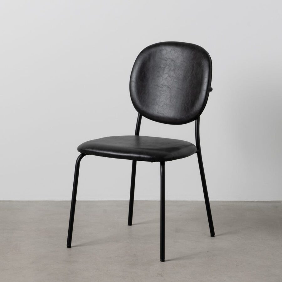 Chaise Noir Simili-Métal Ixia
