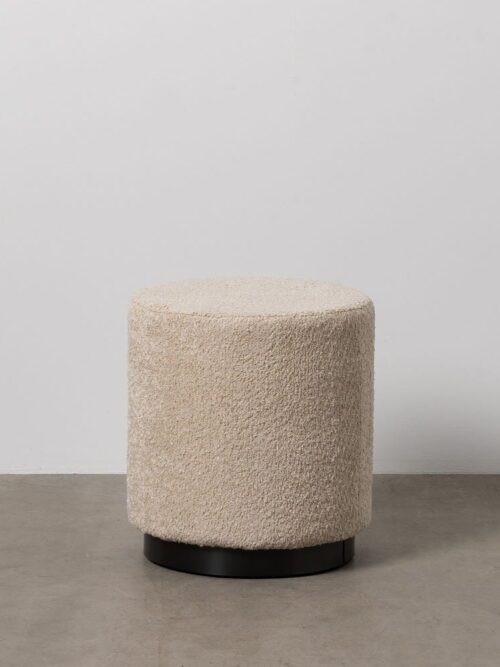 Pouf Beige Tissu-Métal Ixia