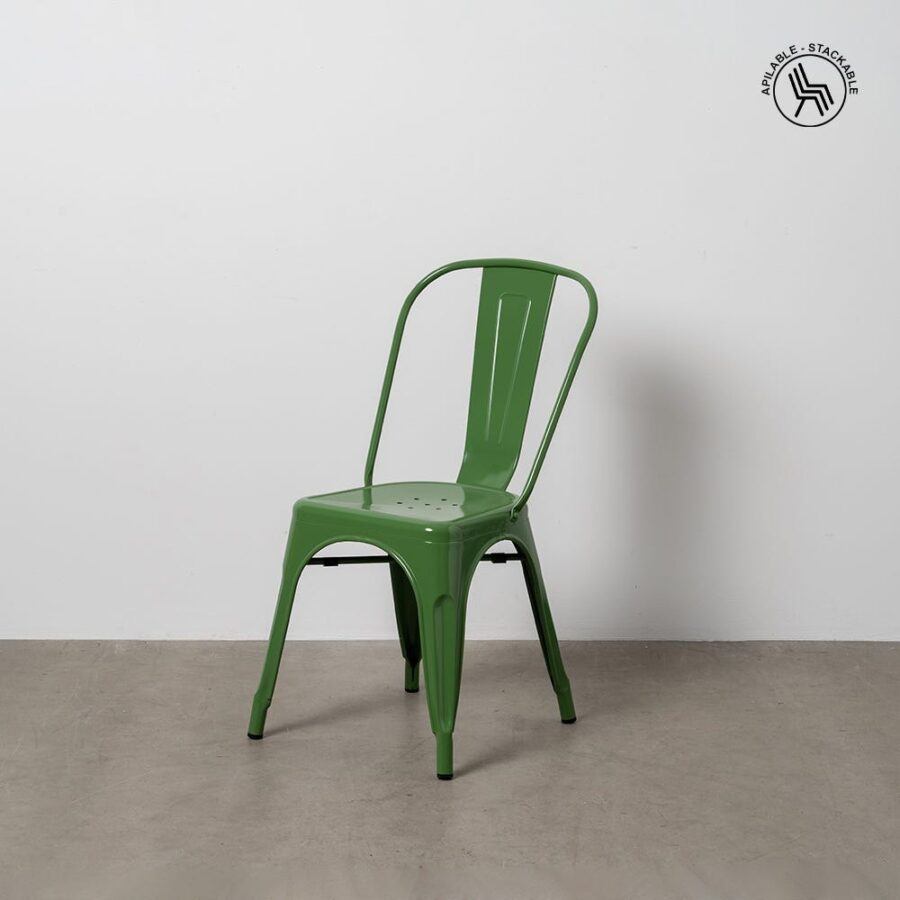 Chaise Empilable Vert Métal Ixia