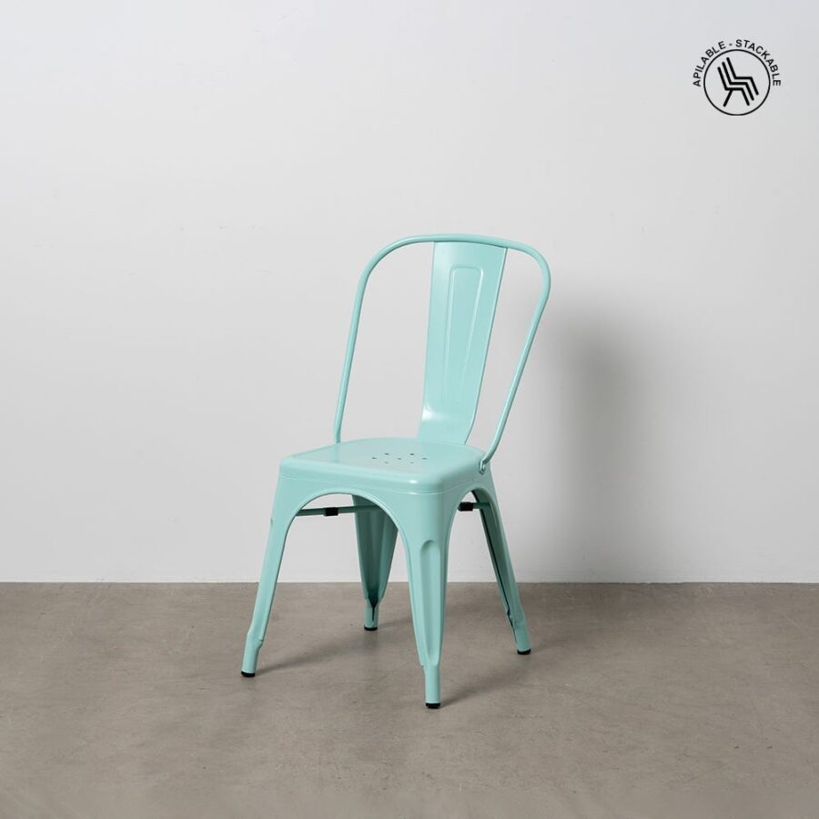 Chaise Empilable Turquoise Métal Ixia