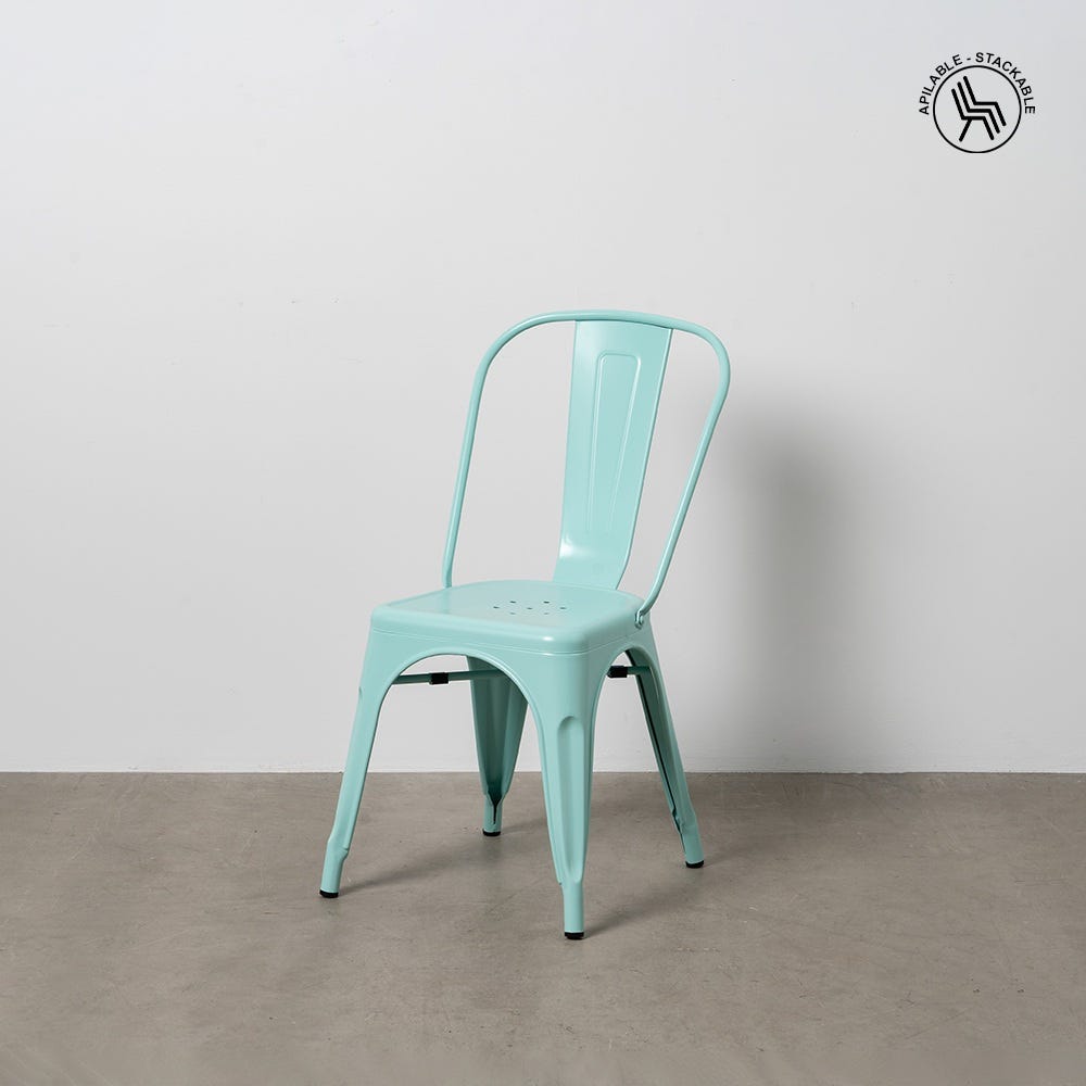 Chaise Empilable Turquoise Métal Ixia