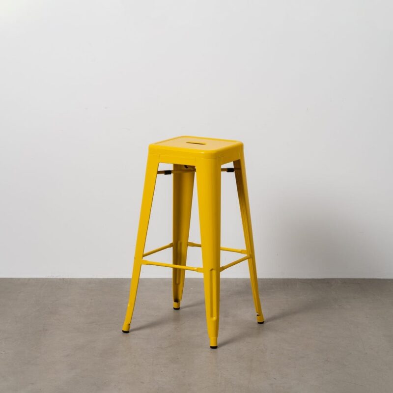 Tabouret Jaune Métal Industriel 43,50 X 43,50 X 76,50 Ixia