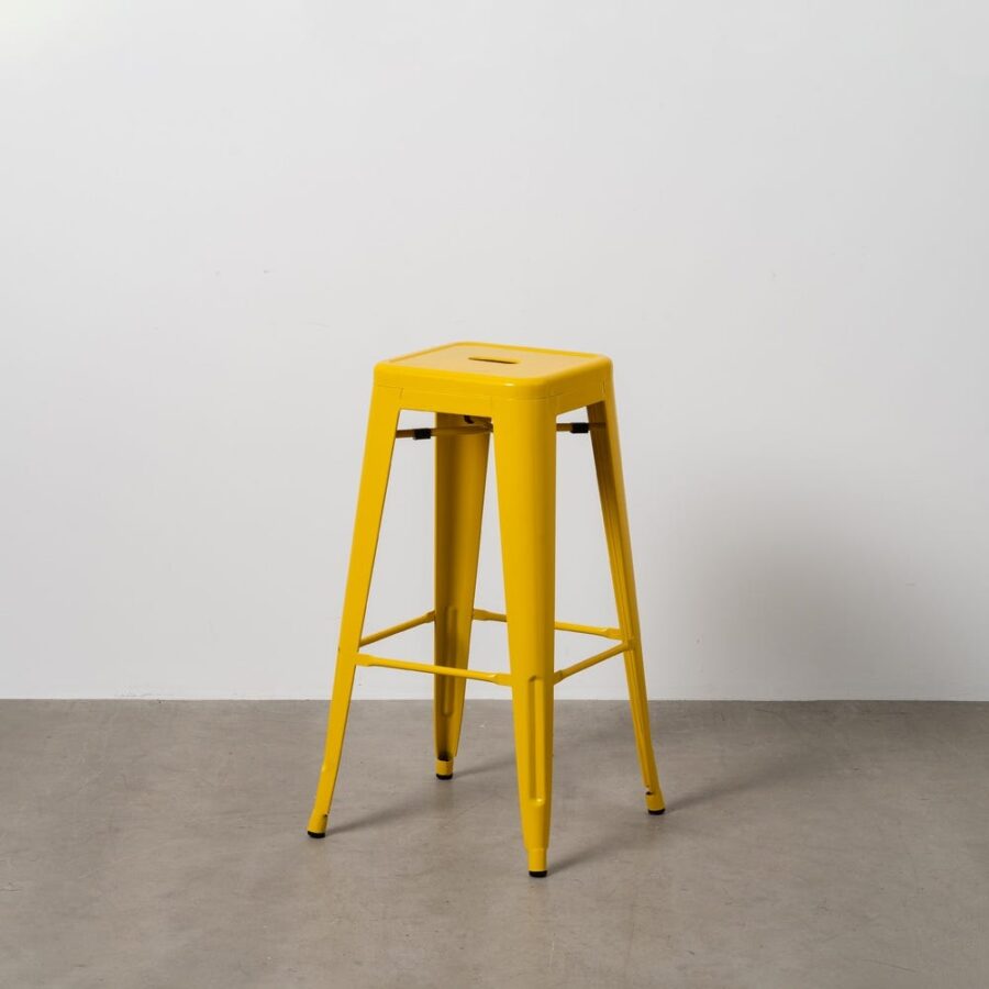 Tabouret Jaune Métal Industriel 43,50 X 43,50 X 76,50 Ixia