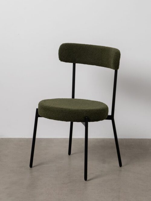 Chaise Vert-Noir Tissu-Métal Ixia