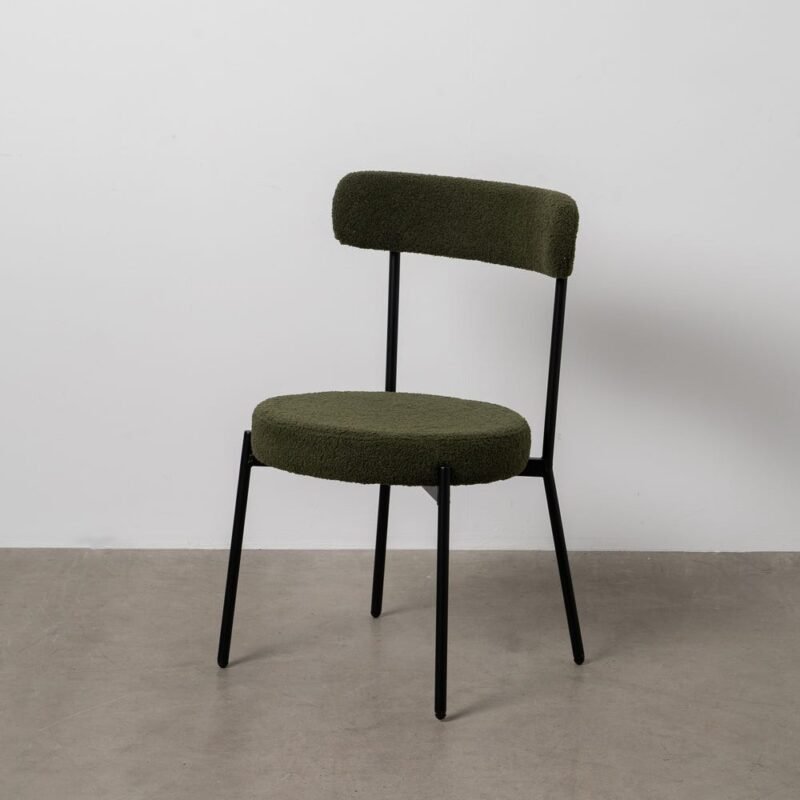 Lot de 2 : Chaise Vert-Noir Tissu-Métal Ixia