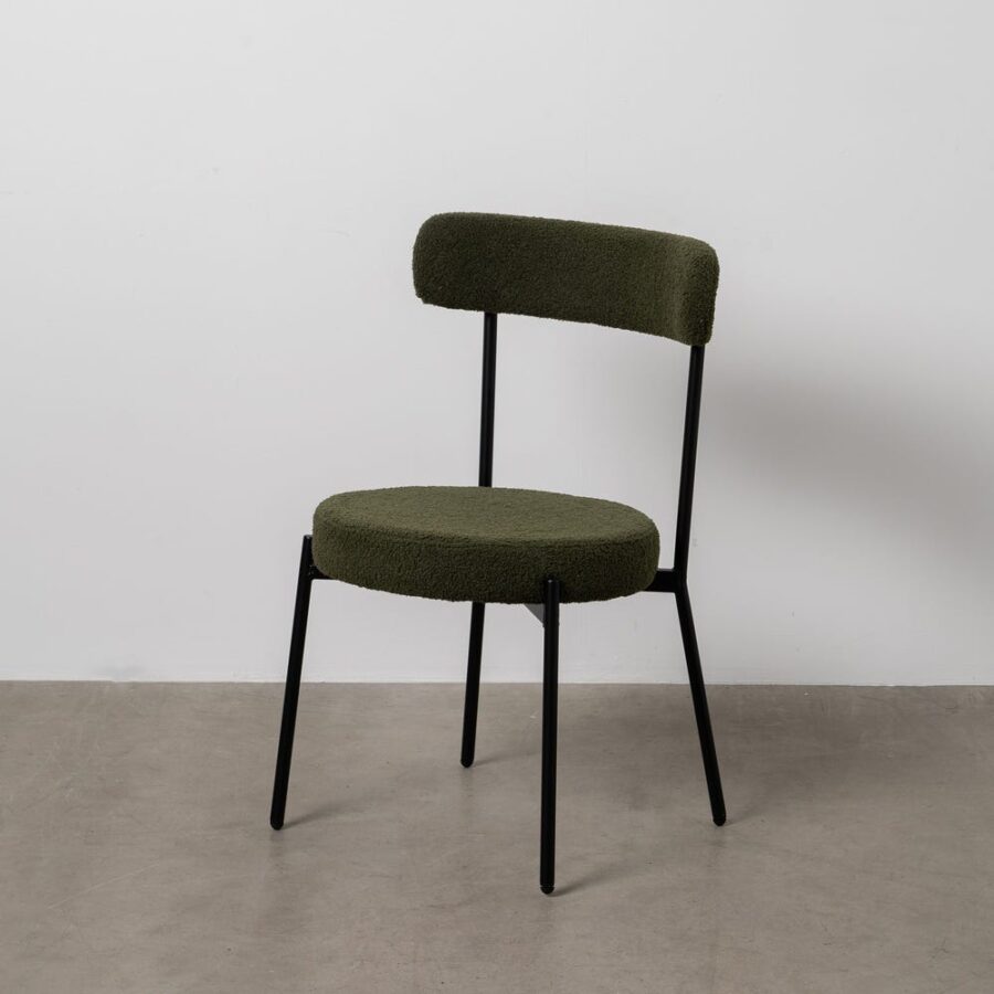 Chaise Vert-Noir Tissu-Métal Ixia