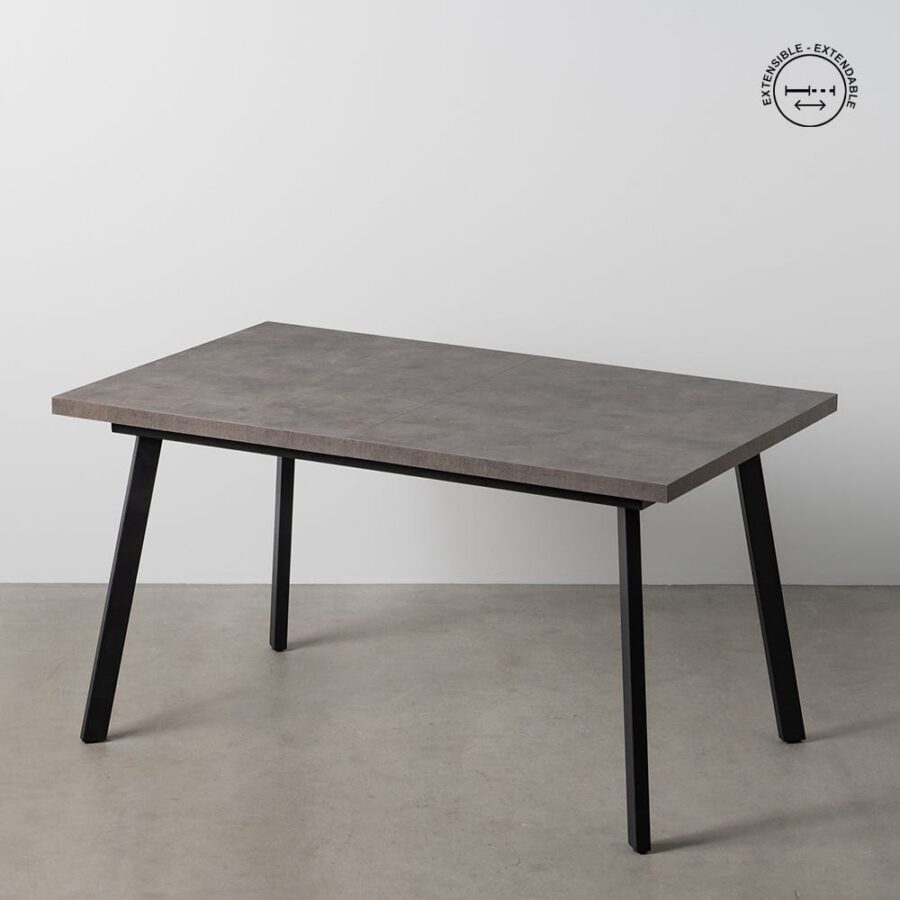 Table à Manger Gris Extensible Ixia 138cm